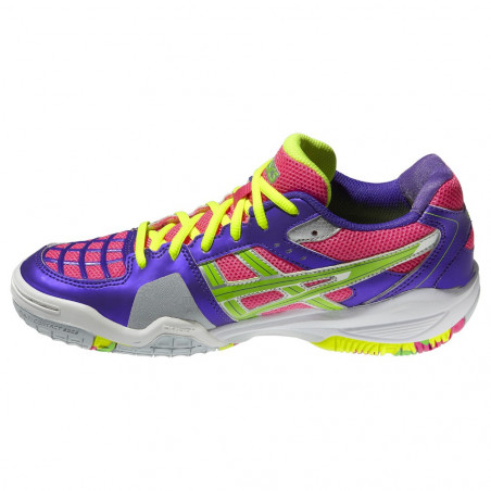Chaussure Indoor ASICS Femme Gel Blade 4 Rose Vert Violet AH 2014