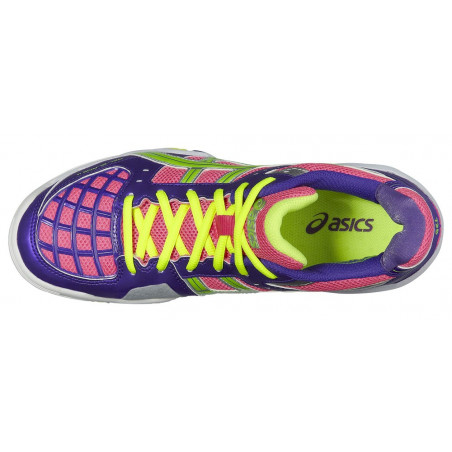 Chaussure Indoor ASICS Femme Gel-Blade 4 Rose / Vert / Violet AH 2014