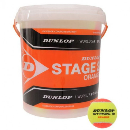 Baril de 60 balles Mini Tennis DUNLOP Stage 2 Orange