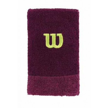 Poignets Eponge WILSON Extra Wide Pourpre / Jaune x 2 PE 2017