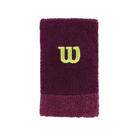 Poignets Eponge WILSON Extra Wide Pourpre / Jaune x 2 PE 2017