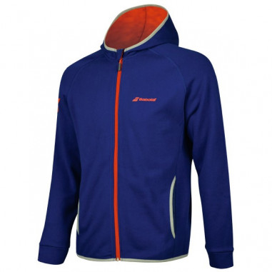 Veste à capuche BABOLAT Homme Core Hood Sweat Bleu / Rouge PE 2018