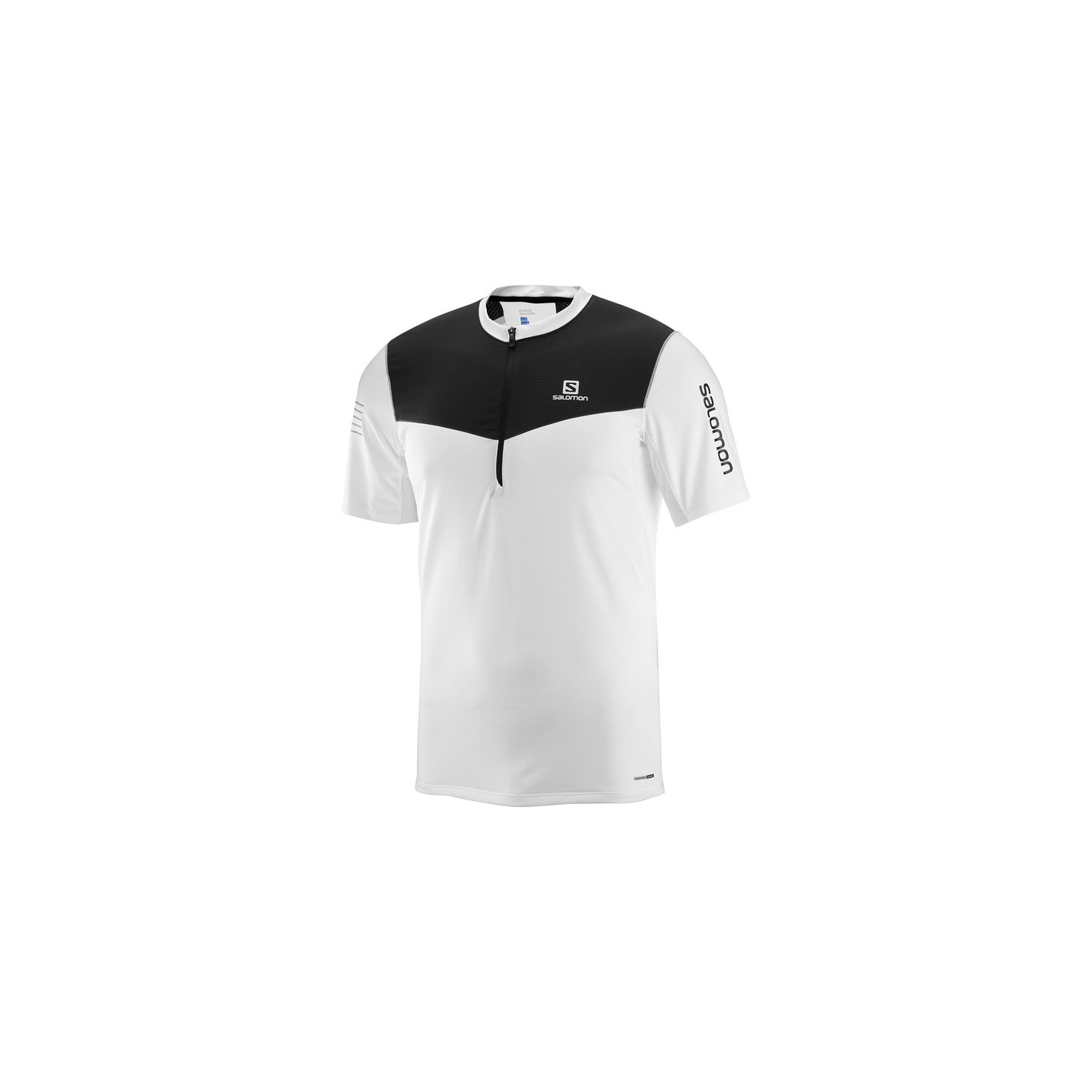 Tee shirt Running SALOMON Homme Fast Wing HZ SS tee Blanc Noir PE 2018