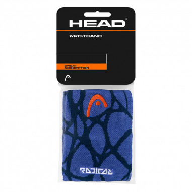 Poignets Eponge HEAD Wristband Bleu / Noir / Corail x 2 PE 2018