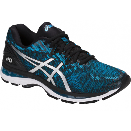 Chaussures Running ASICS Homme GEL NIMBUS 20 Bleu Noir PE 2018