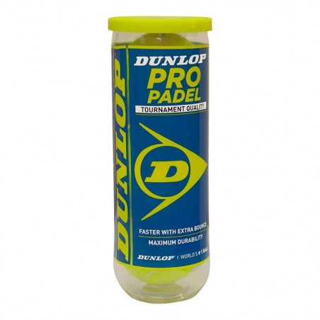 Tube de 3 balles Padel DUNLOP Padel Pro