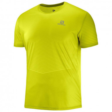T-Shirt Running SALOMON Homme Sense Tee Jaune / Noir PE 2019
