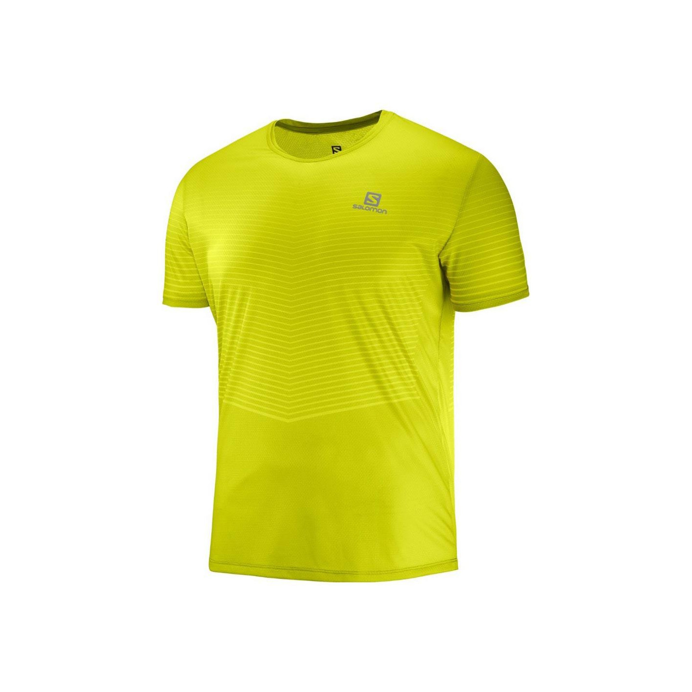 T Shirt Running SALOMON Homme Sense Tee Jaune Noir PE 2019