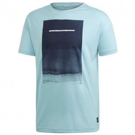 T-Shirt ADIDAS Homme PARLEY GRAPH Tee Turquoise / Marine PE 2019