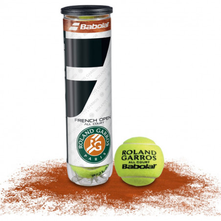 Tube de 4 balles BABOLAT French Open All Court