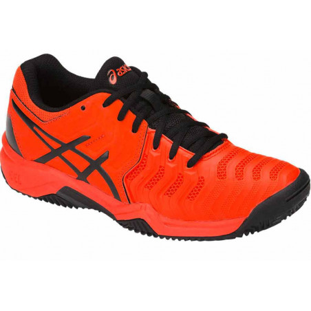 Chaussures ASICS Junior Gel Resolution 7 Clay Terre Battue GS Rouge Noir PE 2019