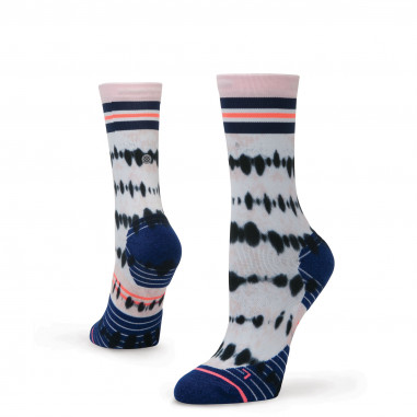Chaussettes STANCE Femme Run Starter Zone Crew W Bleu / Blanc / Rose PE 2019