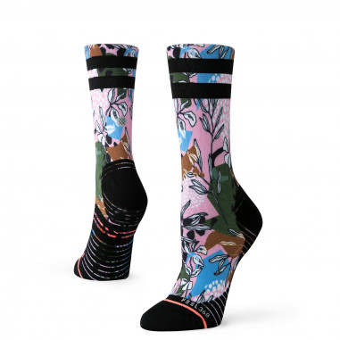 Chaussettes STANCE Femme Run IVY League Crew W Vert / Noir / Rose AH 2019