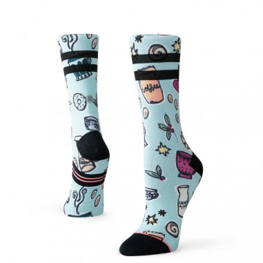 Chaussettes STANCE Femme Barista Light Crew W Bleu / Rose AH 2019