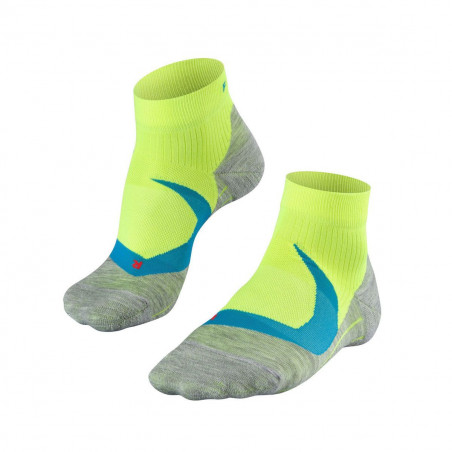 Chaussettes FALKE Homme RU4 Cool Short Jaune Fluo / Gris / Bleu 2019