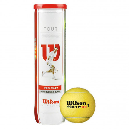 Tube de 4 balles WILSON Tour Clay Red
