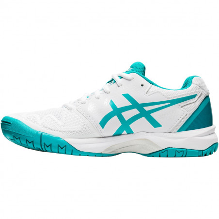 Chaussures ASICS Junior Fille Gel-Resolution 8 GS Blanc / Bleu  PE 2020