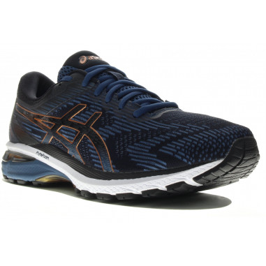 Chaussures Running ASICS Homme GT-2000 Noir / Bleu / Or PE 2020